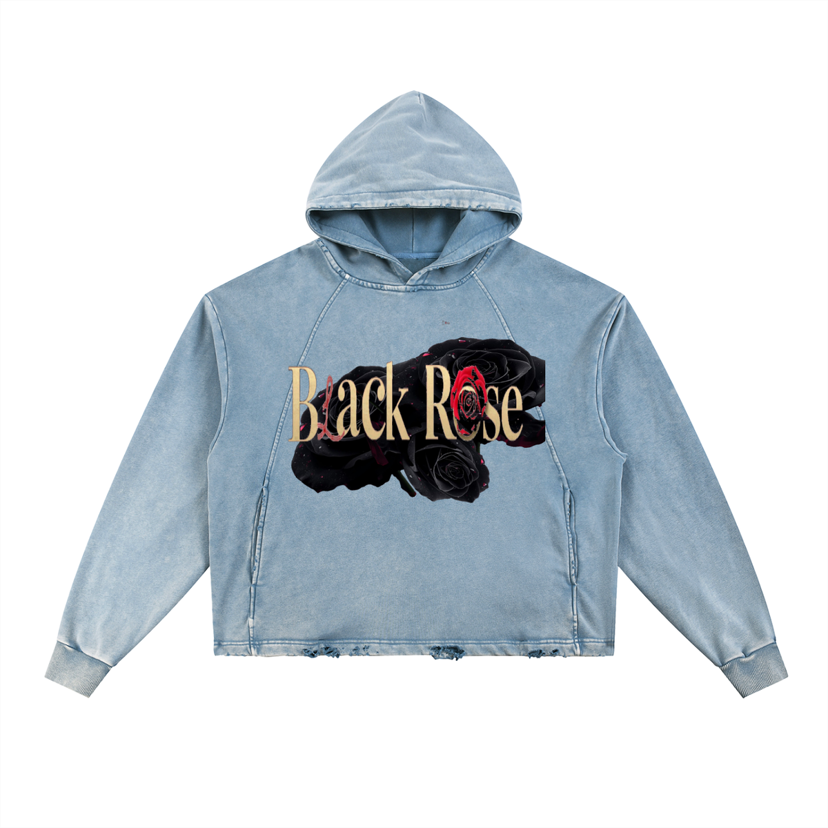Vintage Washed Frayed-Hem Hoodie