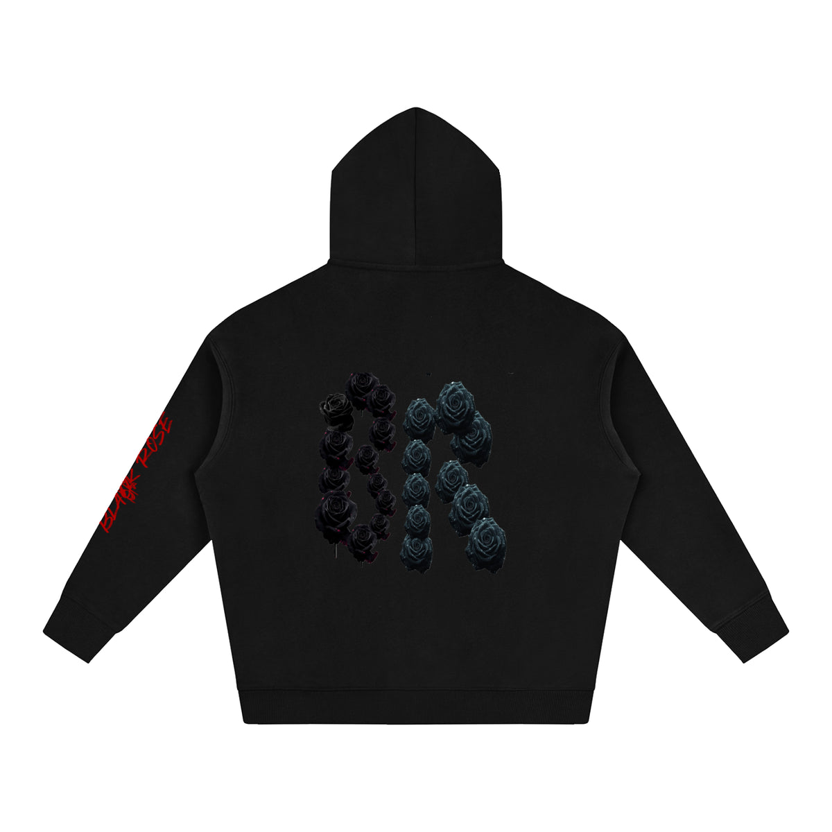 Black rose Oversize Fleeced Hoodie