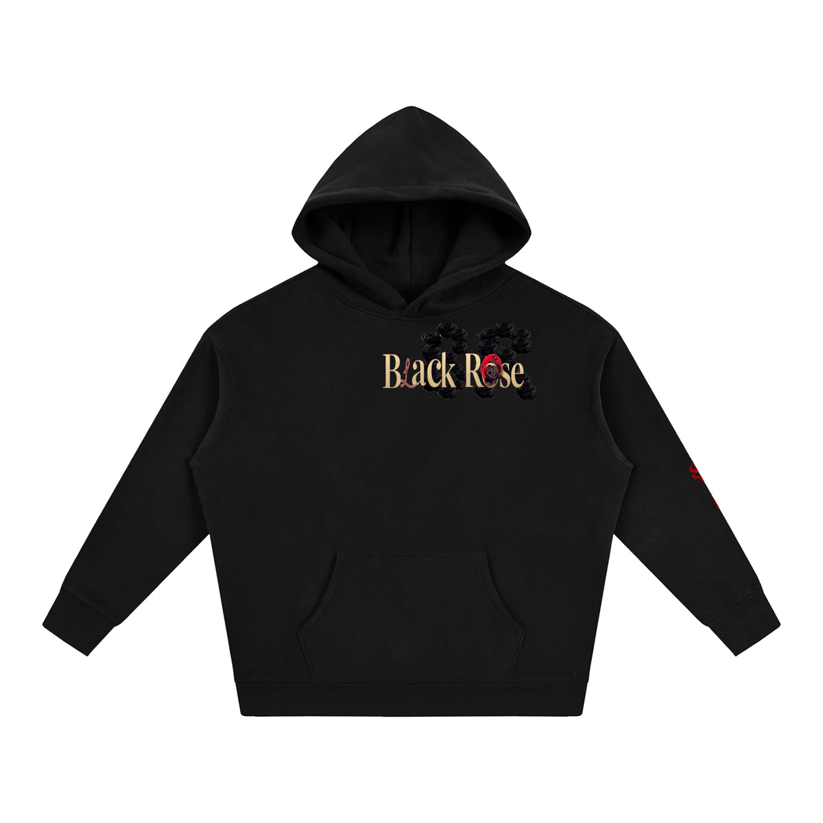 Black rose Oversize Fleeced Hoodie