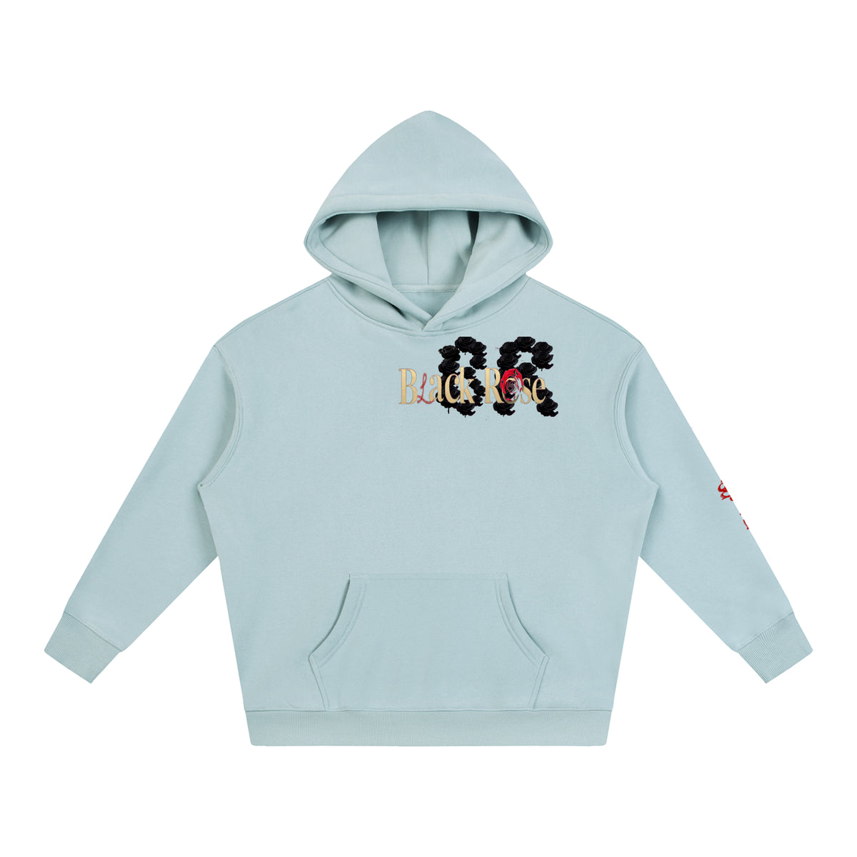 Black rose Oversize Fleeced Hoodie