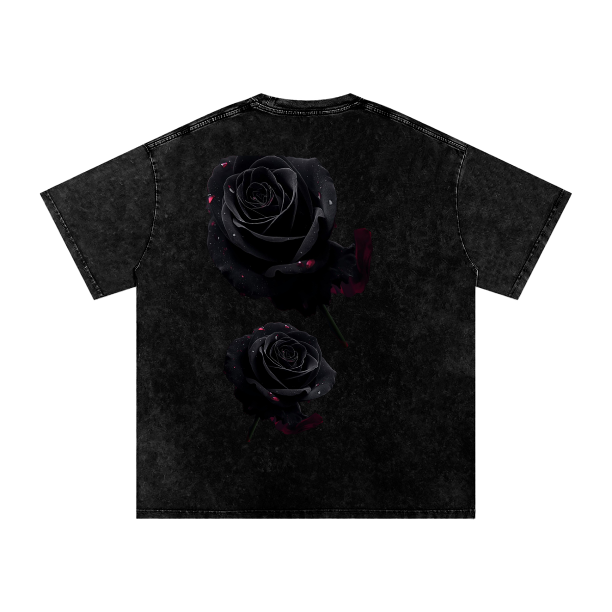 Black rose Snow Washed Oversized Cotton T-Shirt