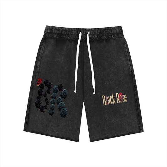 Unisex Mineral Wash Raw Edge Shorts