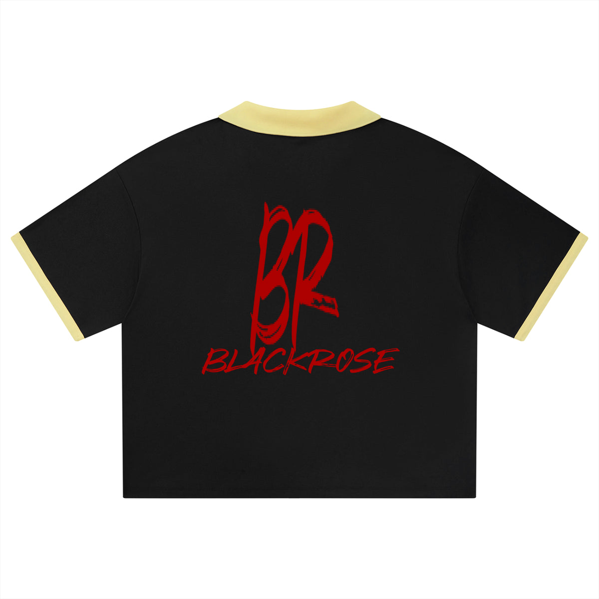 Black rose Collared Piping Boxy Soccer Jersey