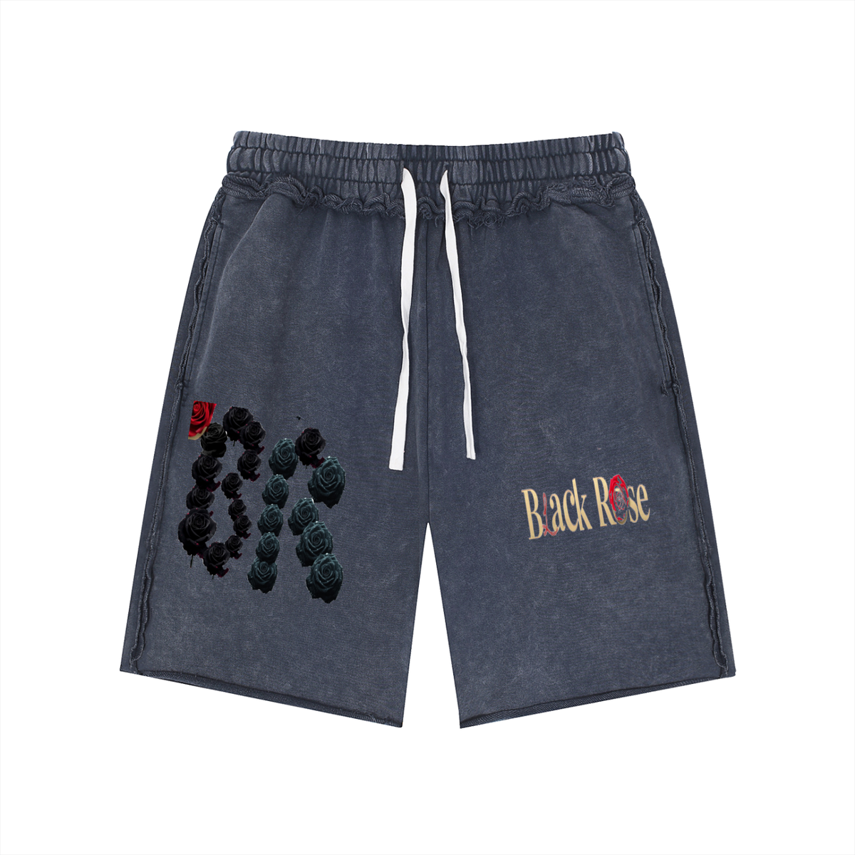 Unisex Mineral Wash Raw Edge Shorts