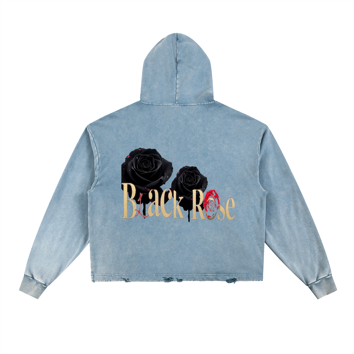 Vintage Washed Frayed-Hem Hoodie