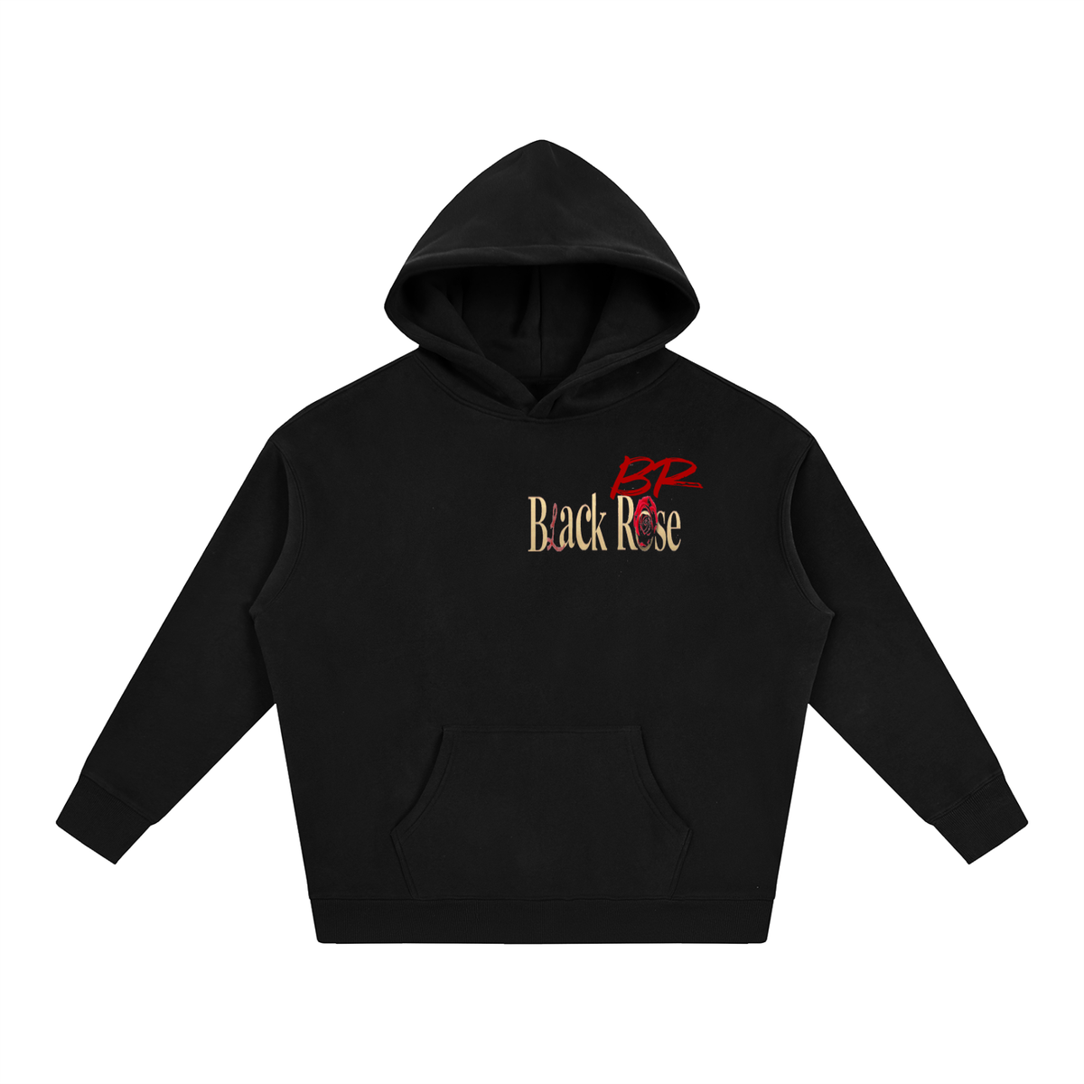 Black rose Oversize Fleeced Hoodie