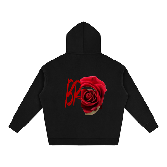 Black rose Oversize Fleeced Hoodie